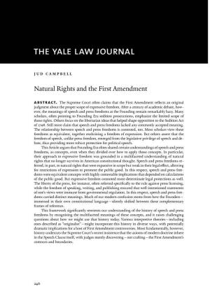 Natural Rights and the First Amendment