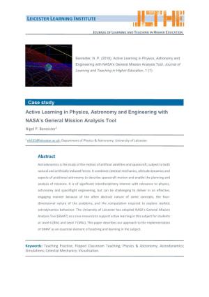 Active Learning in Physics, Astronomy and Engineering with NASA's