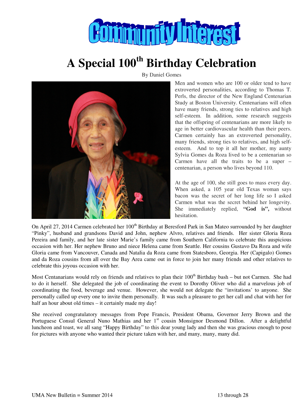 A Special 100 Birthday Celebration