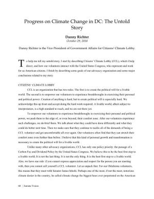 Progress on Climate Change in DC: the Untold Story
