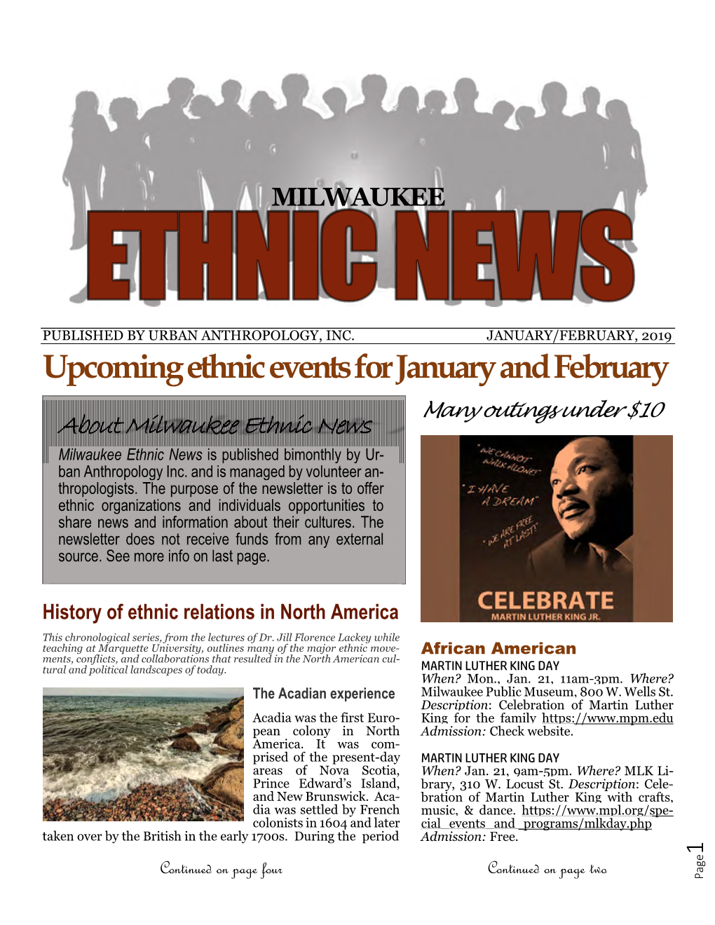 Upcoming Ethnic Events for January and February
