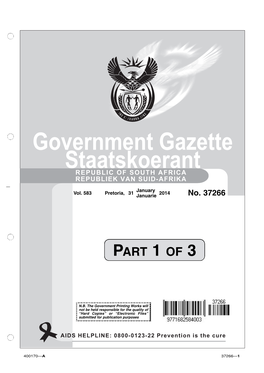 Government Gazette Staatskoerant REPUBLIC of SOUTH AFRICA REPUBLIEK VAN SUID-AFRIKA