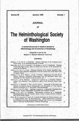 Journal of the Helminthological Society of Washington 66(1) 1999