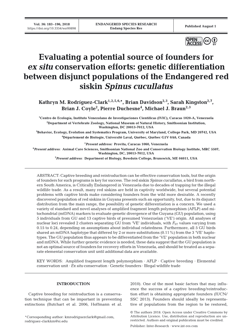 Evaluating a Potential Source of Founders for Ex Situ Conservation