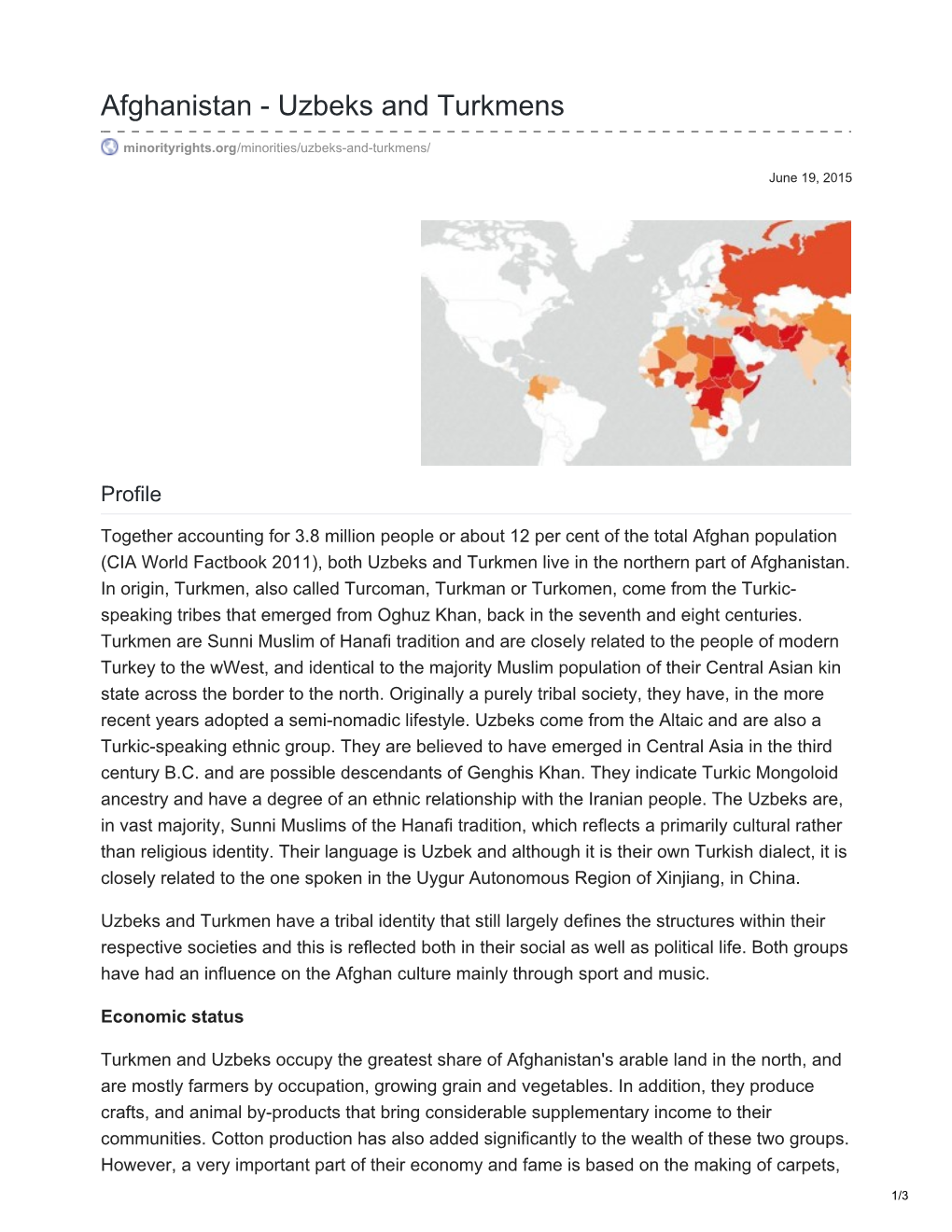 Afghanistan - Uzbeks and Turkmens