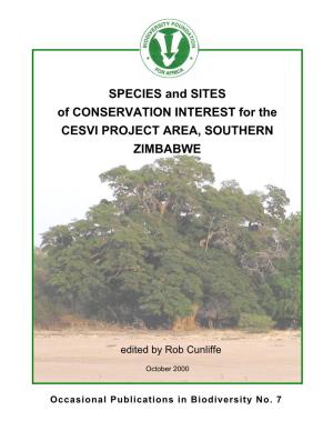 Sites and Species of Conservation Interest for the CESVI Project Area