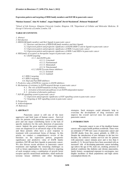 2698 Expression Pattern and Targeting of HER Family Members and IGF-IR In