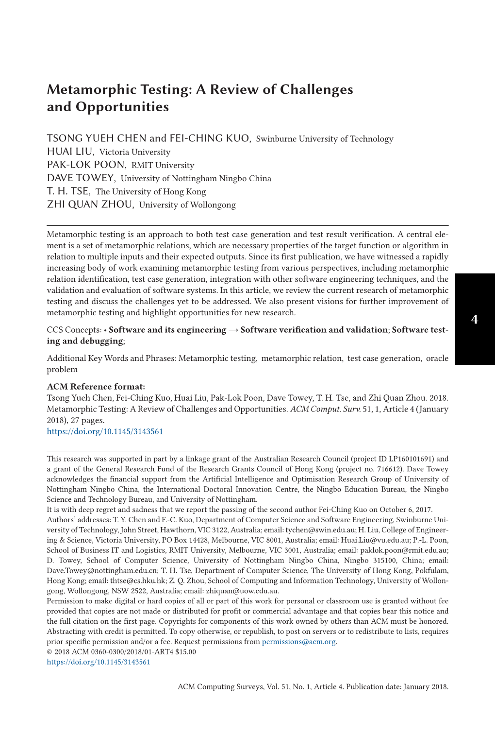 4 Metamorphic Testing: a Review of Challenges and Opportunities