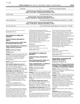 Federal Register/Vol. 83, No. 150/Friday, August 3, 2018/Notices