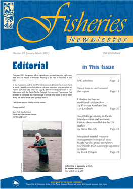 SPC Fisheries Newsletter #96 — January/March 2001 SPC ACTIVITIES