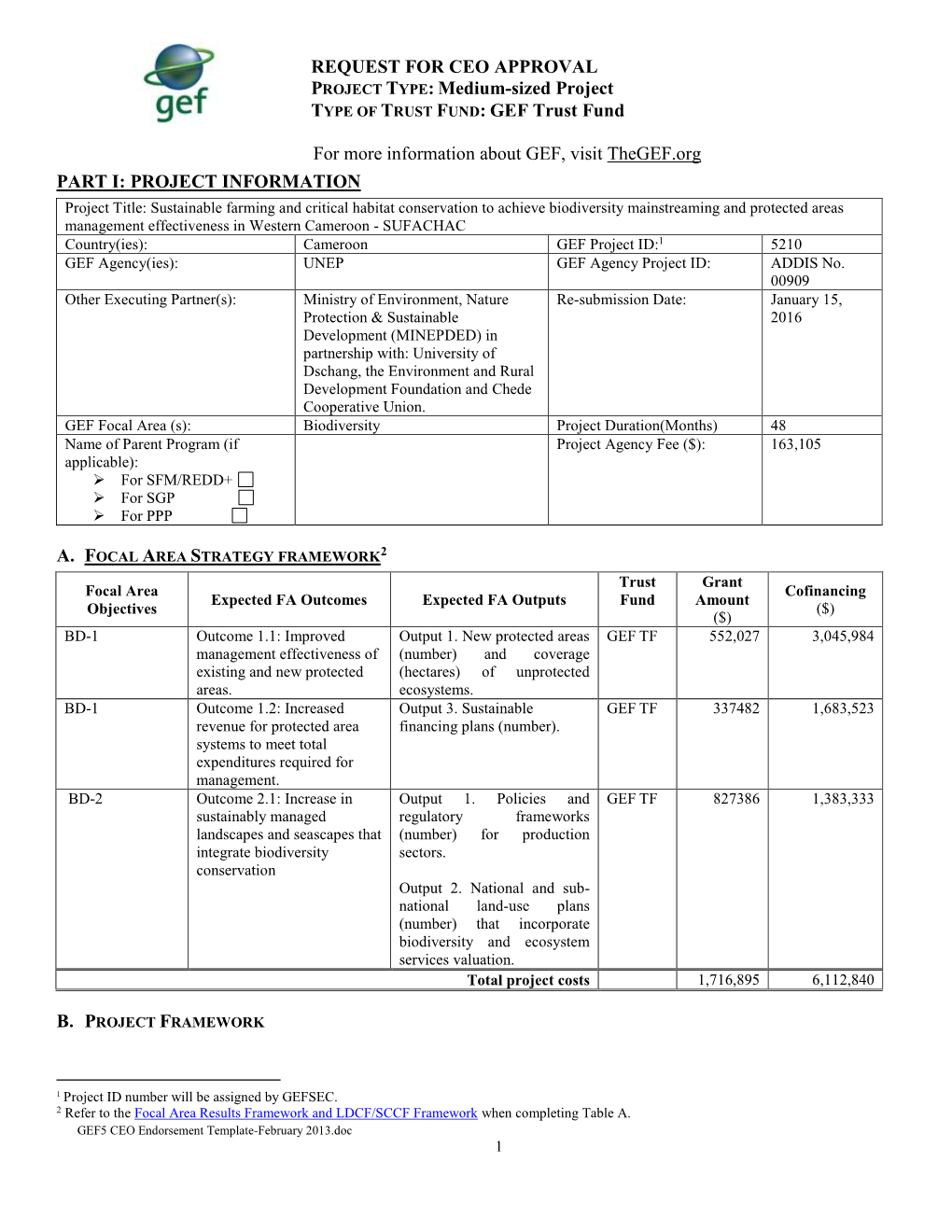 Project Information Request for Ceo Approval Project