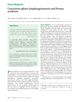 Concurrent Splenic Lymphangiomatosis and Proteus Syndrome