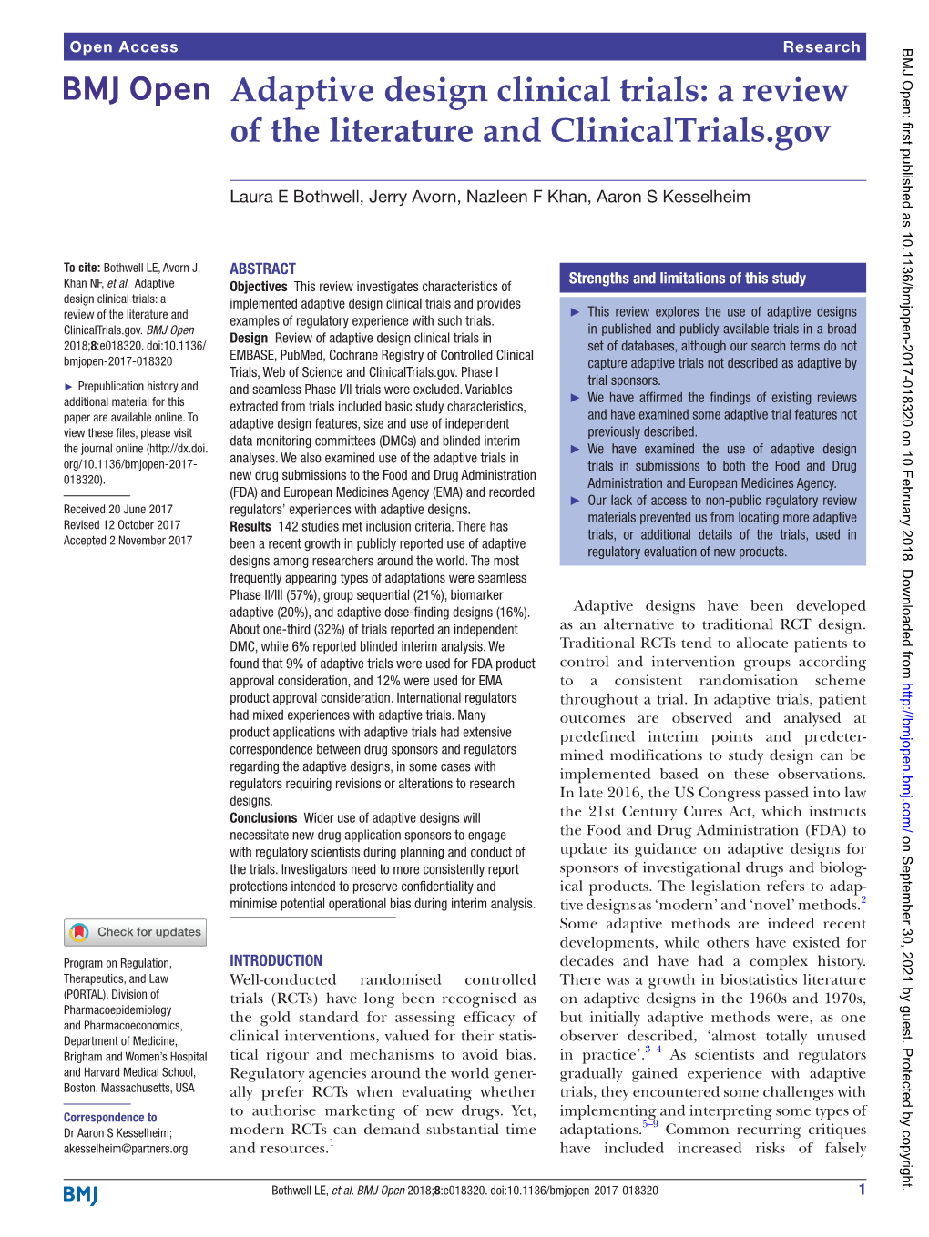 Adaptive Design Clinical Trials: a Review of the Literature and ​Clinicaltrials.​Gov