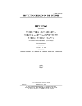 Protecting Children on the Internet Hearing Committee