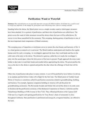 Purification- Wand Or Waterfall
