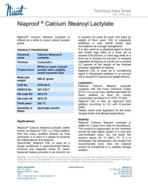Niaproof ® Calcium Stearoyl Lactylate