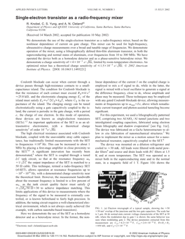 Single-Electron Transistor As a Radio-Frequency Mixer R