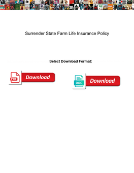 Surrender State Farm Life Insurance Policy