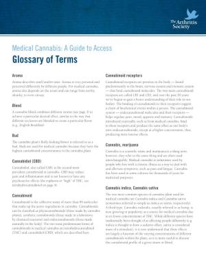 Medical Cannabis: a Guide to Access Glossary of Terms