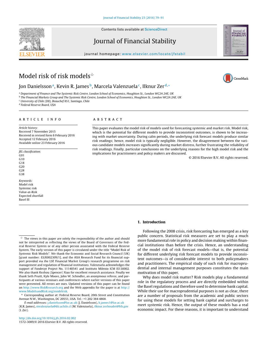 Model Risk of Risk Models