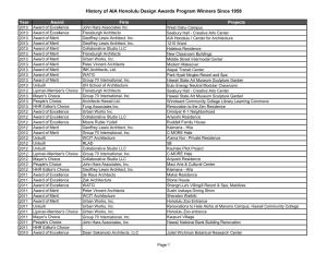 History of AIA Honolulu Design Awards Program Winners Since 1958