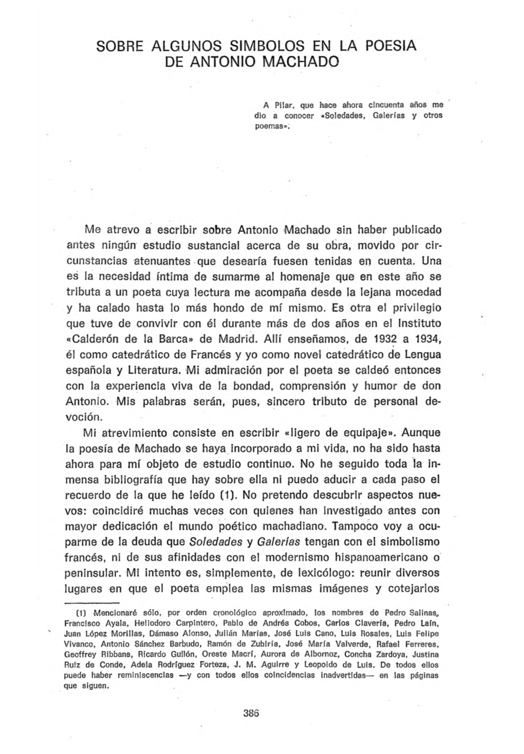 Sobre Algunos Símbolos En La Poesía De Antonio Machado / Rafael Lapesa