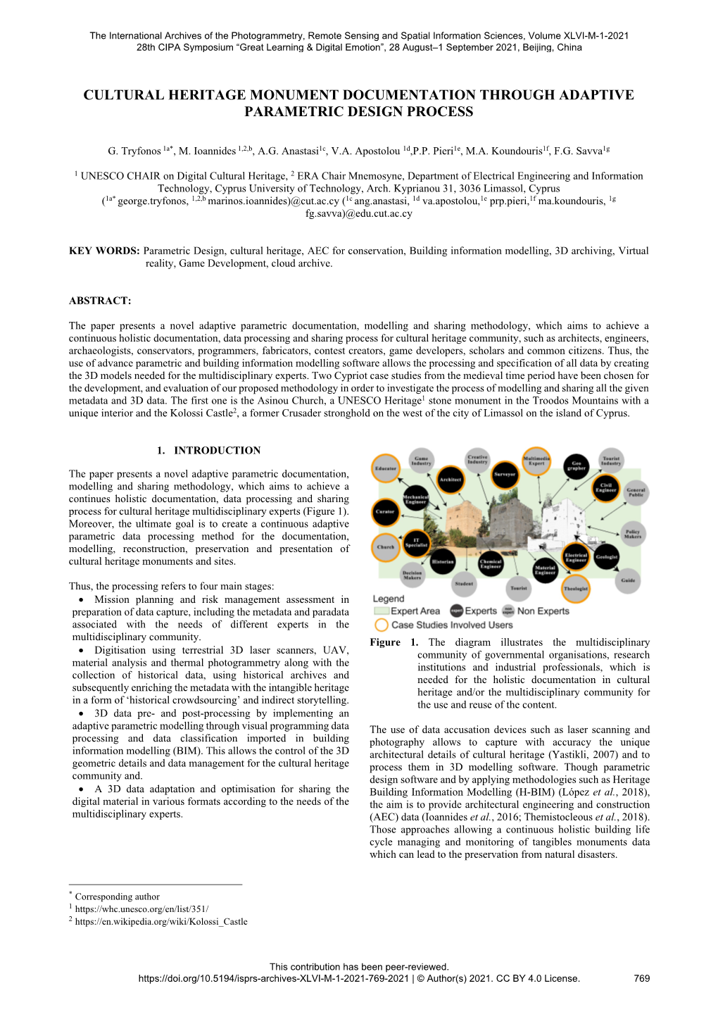 Cultural Heritage Monument Documentation Through Adaptive Parametric Design Process