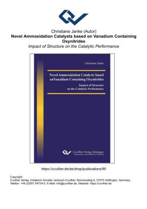 Novel Ammoxidation Catalysts Based on Vanadium Containing Oxynitrides Impact of Structure on the Catalytic Performance