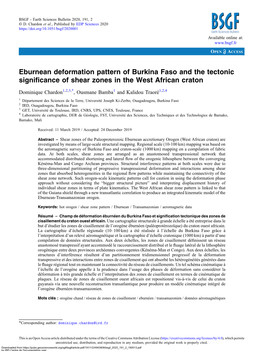 Eburnean Deformation Pattern of Burkina Faso and the Tectonic Signiﬁcance of Shear Zones in the West African Craton