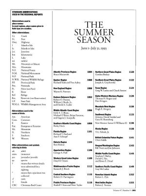 The Summer Season June 1-July 31, 1993