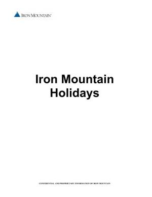 Iron Mountain Holidays