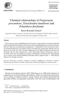 Chemical Relationships of Polypremum Procumbens