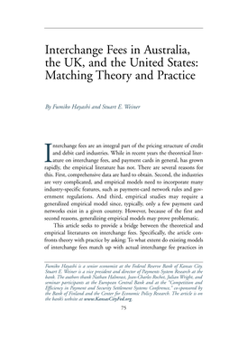 Interchange Fees in Australia, the UK, and the United States: Matching Theory and Practice