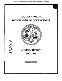 South Carolina Department of Corrections Annual Report 1993-1994