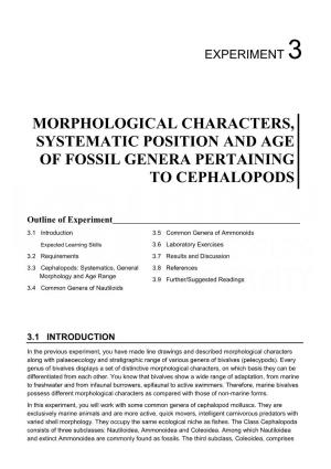 Morphological Characters, Systematic Position and Age of Fossil Genera Pertaining to Cephalopods