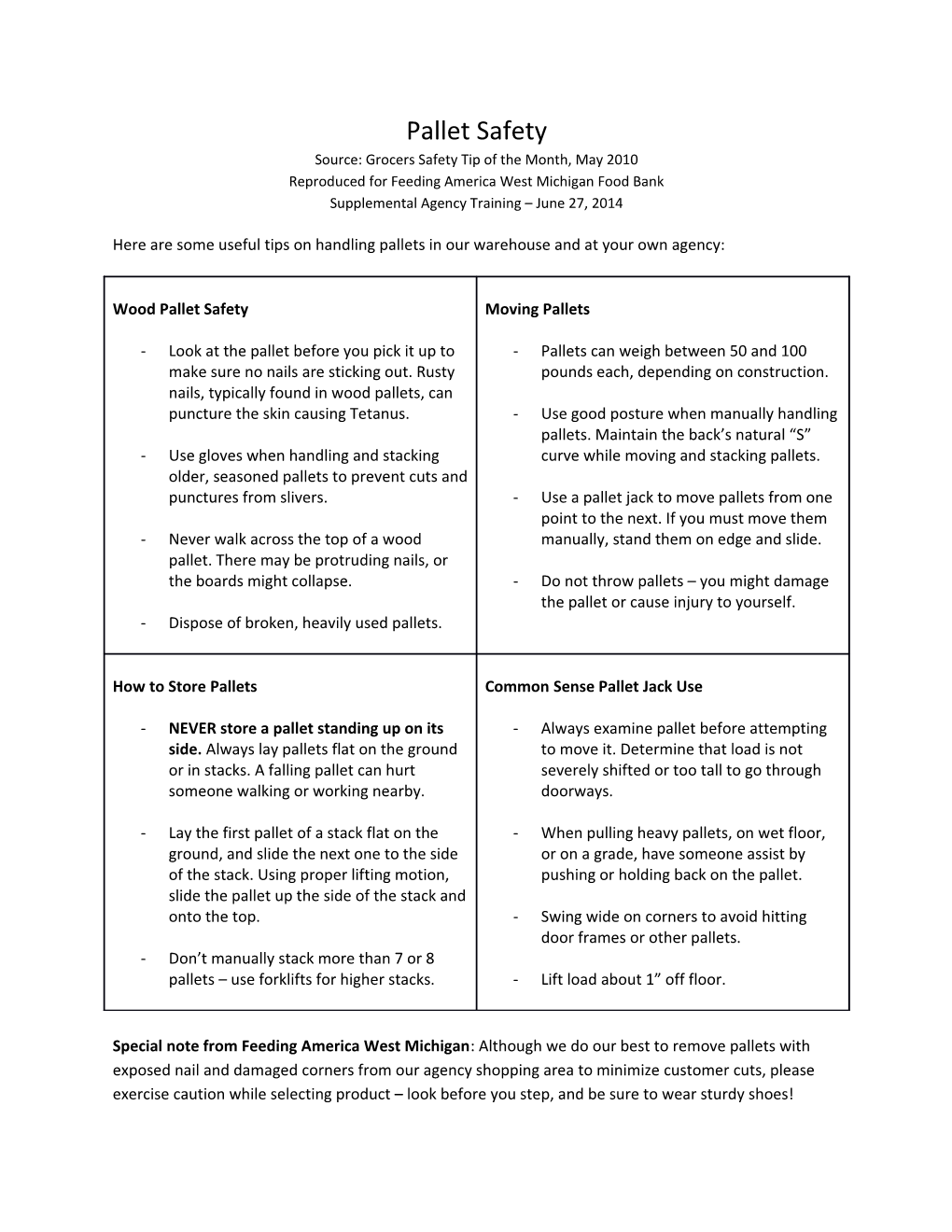 Here Are Some Useful Tips on Handling Pallets in Our Warehouse and at Your Own Agency