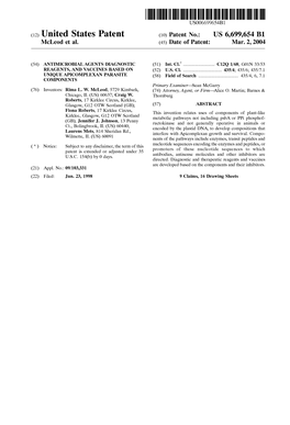 (12) United States Patent (10) Patent No.: US 6,699,654 B1 Mcleod Et Al