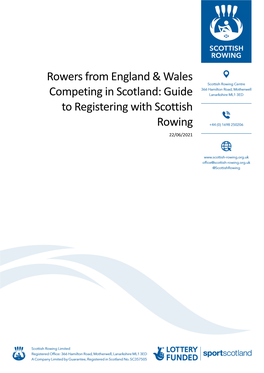 Guide to Registering with Scottish Rowing 22/06/2021