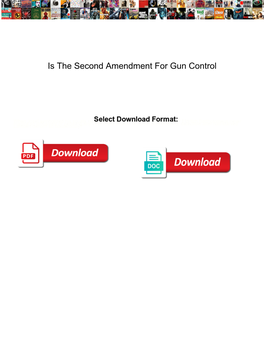 Is the Second Amendment for Gun Control