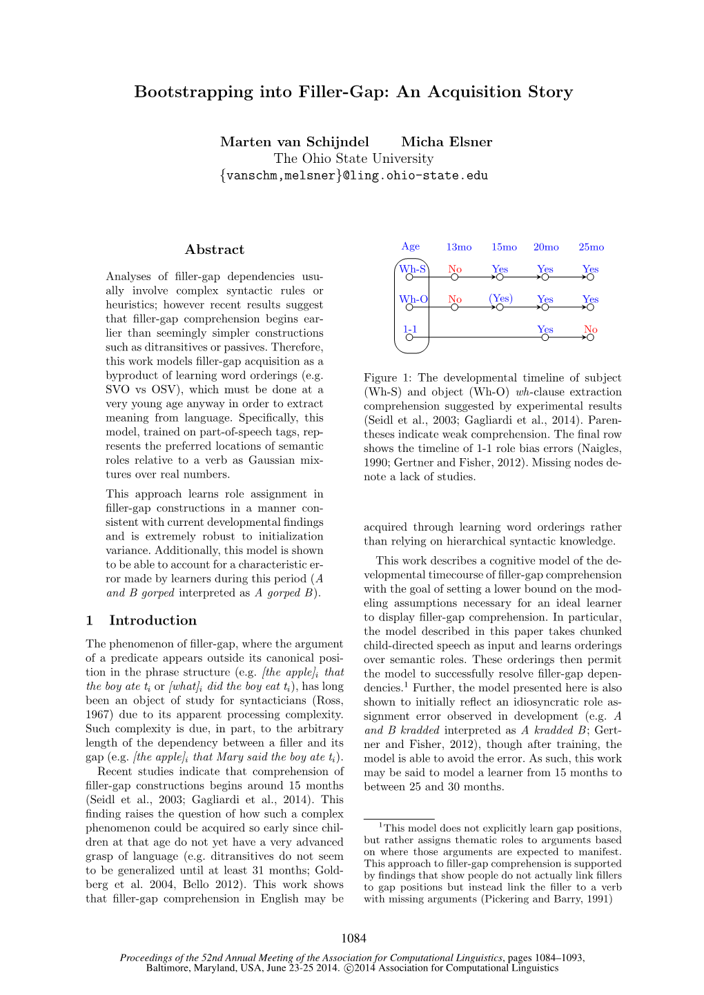 Bootstrapping Into Filler-Gap: an Acquisition Story