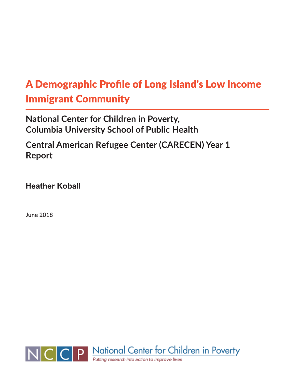 A Demographic Profile of Long Island's Low Income Immigrant