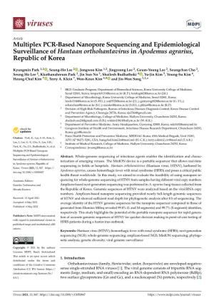 Multiplex PCR-Based Nanopore Sequencing and Epidemiological Surveillance of Hantaan Orthohantavirus in Apodemus Agrarius, Republic of Korea