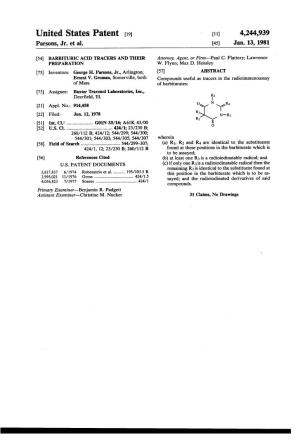 United States Patent 19 11) 4,244,939 Parsons, Jr