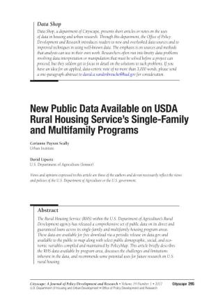 New Public Data Available on USDA Rural Housing Service's