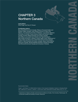 From Impacts to Adaptation: Canada in a Changing Climate 2007: Chapter 3: Northern Canada