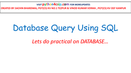 Database Query Using SQL