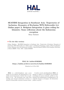 Trajectories of Inclusion, Dynamics of Exclusion WP2