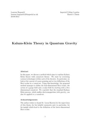 Kaluza-Klein Theory in Quantum Gravity