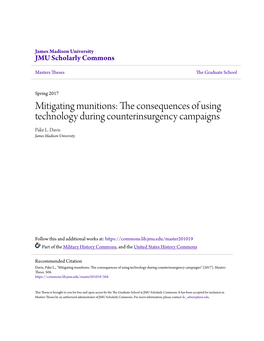 Mitigating Munitions: the Consequences of Using Technology During Counterinsurgency Campaigns Pake L