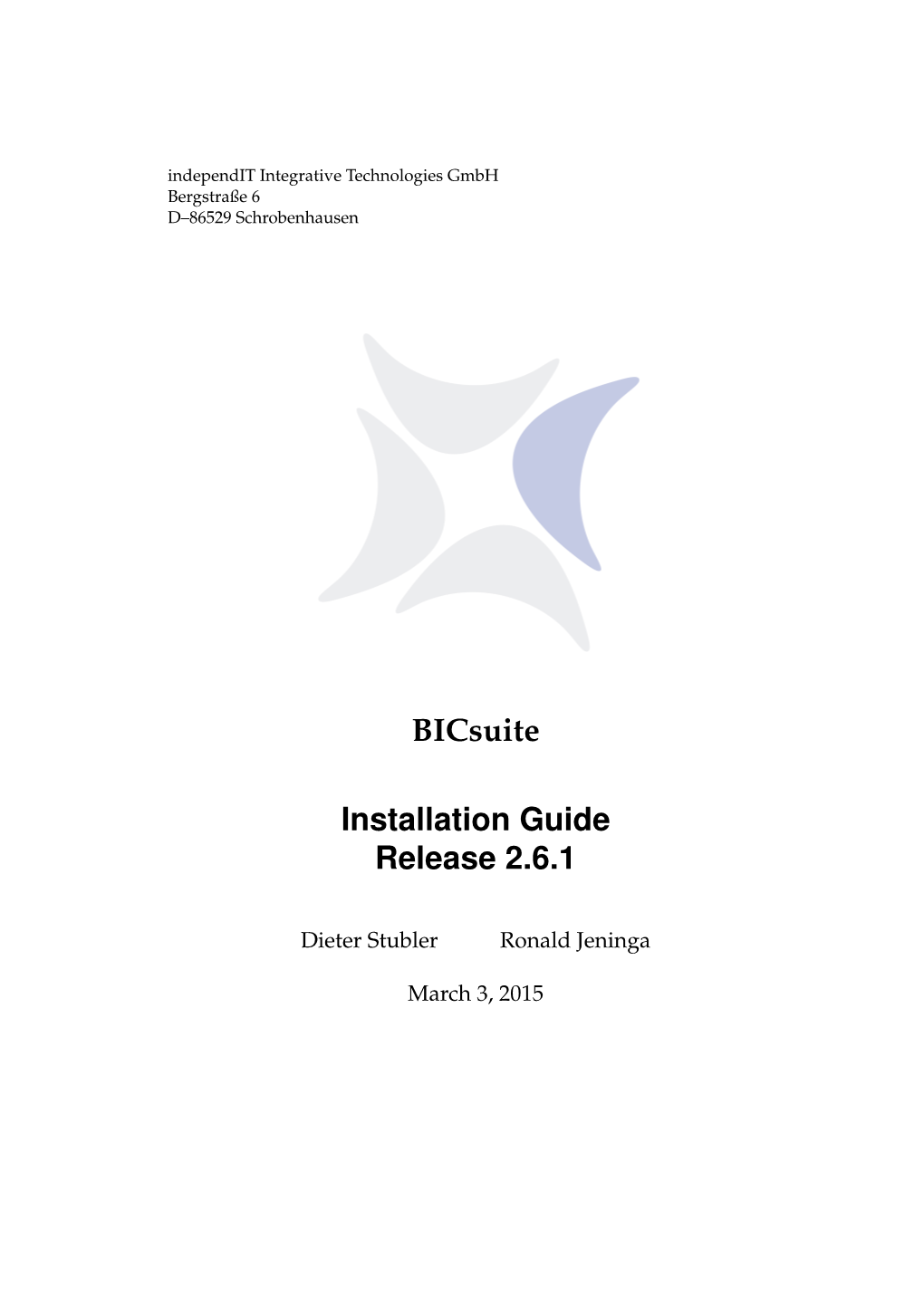 Bicsuite Installation Guide Release 2.6.1